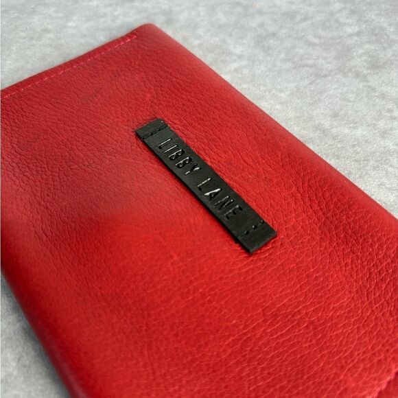RARE Libby Lane Red Pebbled Leather Envelope Small Pouch Clutch Bag - Picture 5 of 9